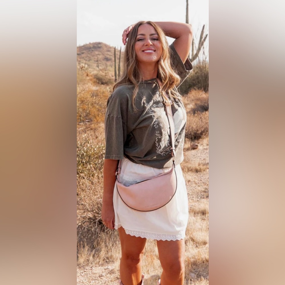 Poppy & Peonies Blush Crossbody Bag